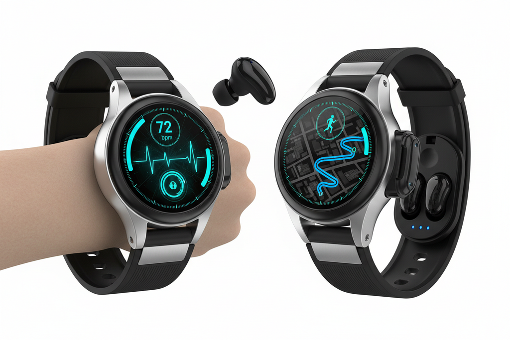 2025 New Smart Watch TWS 2-in-1 Bluetooth Earphones HIFI Sound Quality GPS Heart Rate Bluetooth Call For Men Women Smartwatches