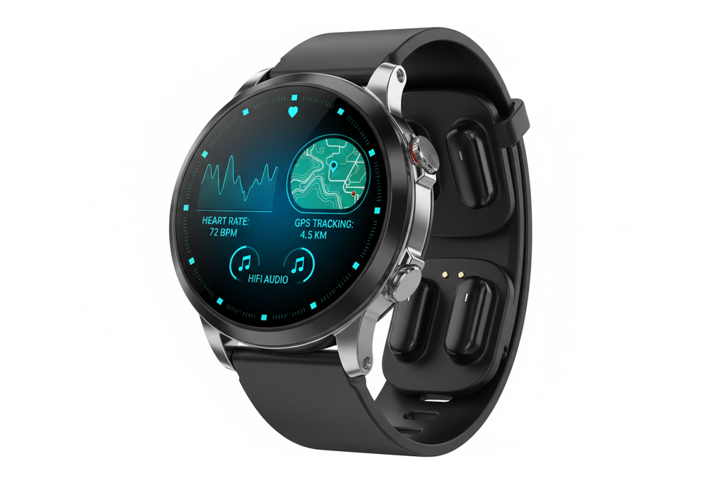 2025 New Smart Watch TWS 2-in-1 Bluetooth Earphones HIFI Sound Quality GPS Heart Rate Bluetooth Call For Men Women Smartwatches