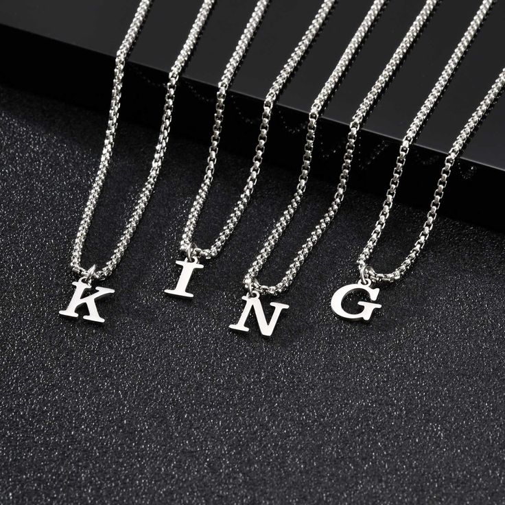 Fashion Letters A-Z Necklace for Women Men Stainless Steel High Quality English Alphabe Necklace