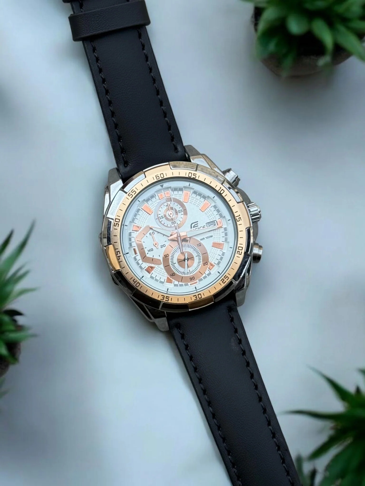 EDI-Cas Chronograph Watch - Stainless Steel Dial Case