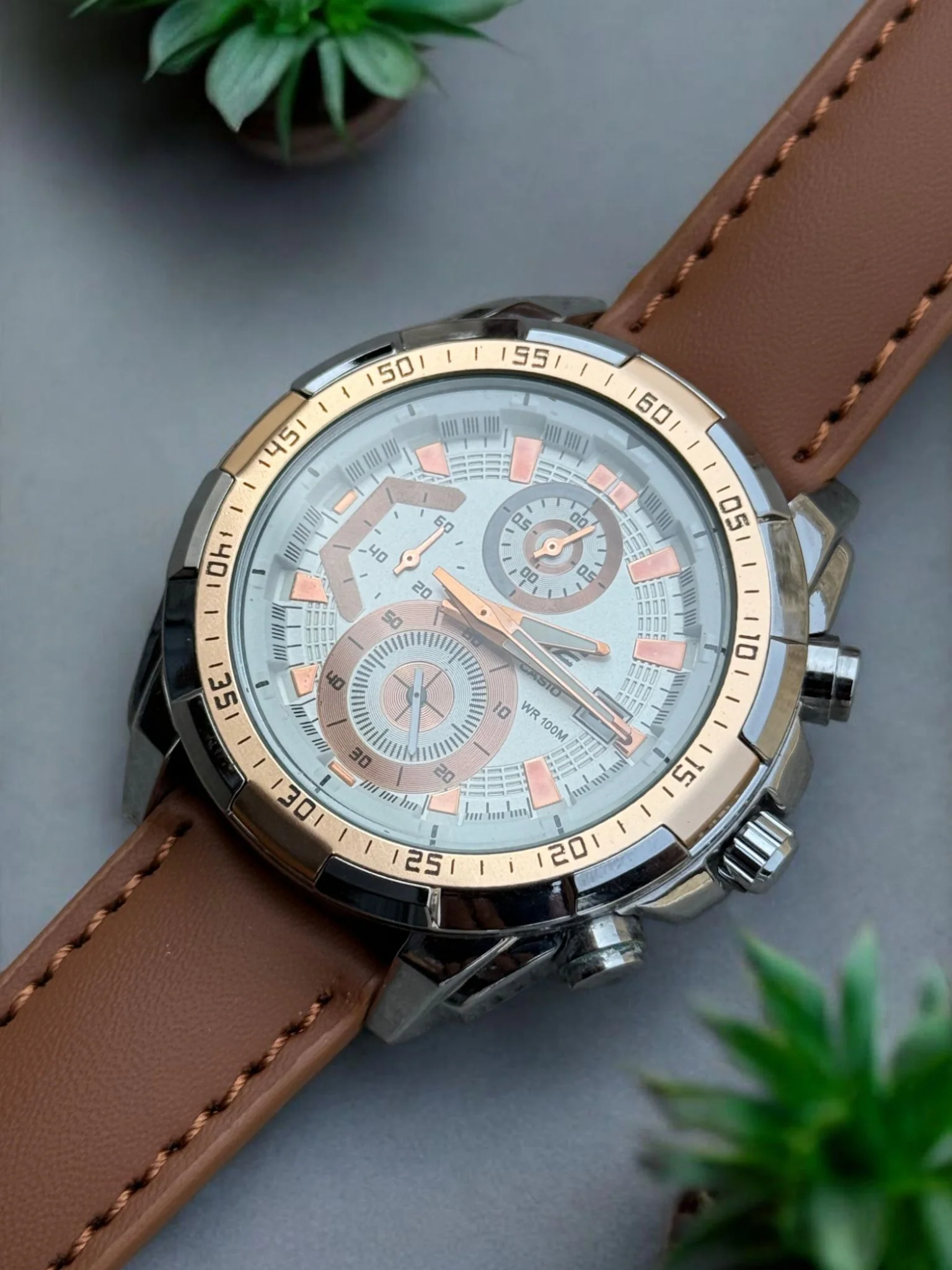 EDI-Cas Chronograph Watch - Stainless Steel Dial Case